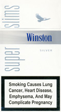 Winston Super Slims Silver 100`s Cigarettes pack