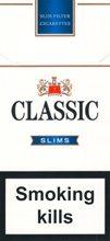 Classic Slims Blue Cigarettes pack