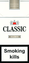 Classic Slims Silver Cigarettes pack