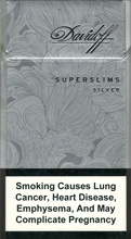 Davidoff Super Slims Silver Cigarettes pack