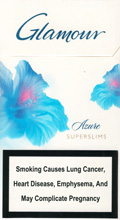 Glamour Super Slims Azure 100's Cigarettes pack