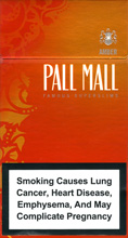 Pall Mall Super Slims Amber 100`s Cigarettes pack