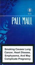 Pall Mall Super Slims Blue (Lights) 100`s Cigarettes pack