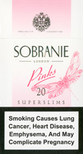 Sobranie Super Slims Pinks 100's Cigarettes pack