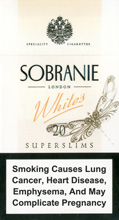 Sobranie Super Slims Whites 100's Cigarettes pack