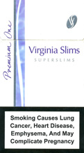 Virginia Slims Super Slims One 100`s Cigarettes pack