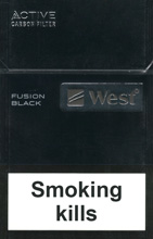 West Black Fusion Cigarettes pack