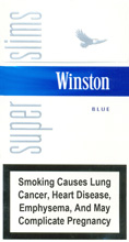 Winston Super Slims Blue 100`s Cigarettes pack